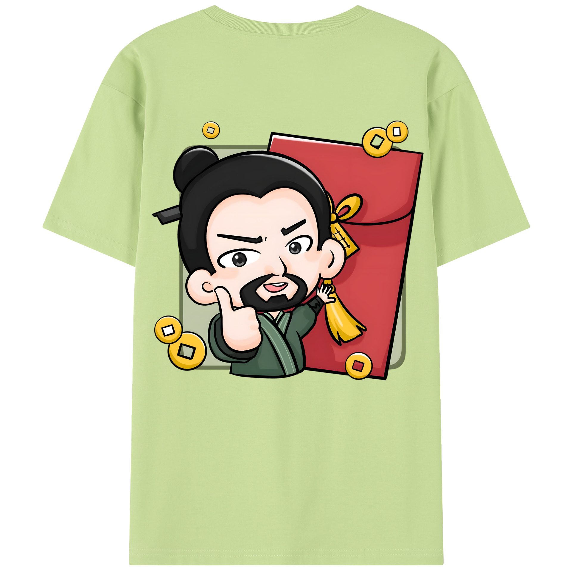 （画像用） Ne Zha 2 ナタ 魔童の大暴れ 綿100％半袖Tシャツ（背面プリント）